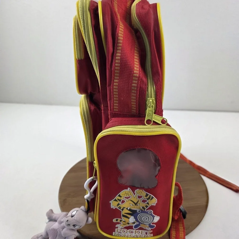Pokemon Pocket Monsters Backpack Red 14 Inch Boys School Travel Bag Pikachu